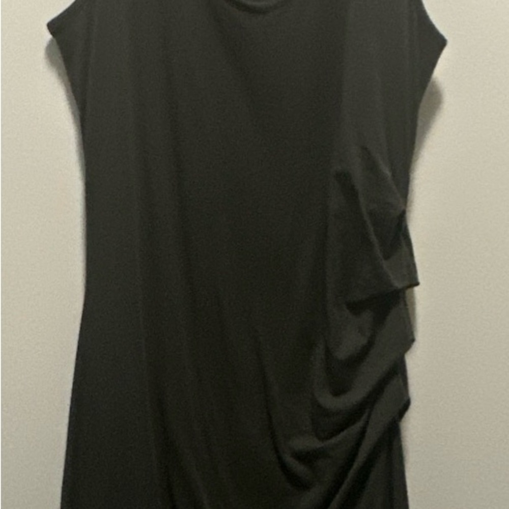 Athleta Size Large Ruched Side Tank Dress Olive Green Stretch
